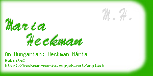 maria heckman business card
